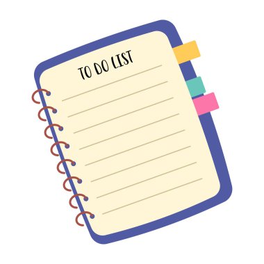 Yapılacaklar ve planlama kağıt koleksiyonu. Düz Çizim. Ofis Malzemeleri ve Evrakları.