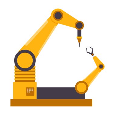 Modern endüstriyel robotik silahlar üretim ve otomasyon için..