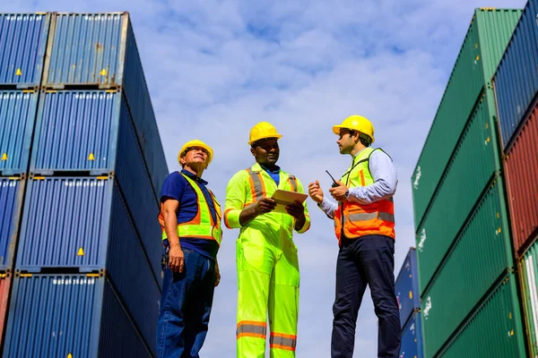 Warehouse Engineer Worker Working Container Yard Logistics Transportation High Quality — 스톡 사진