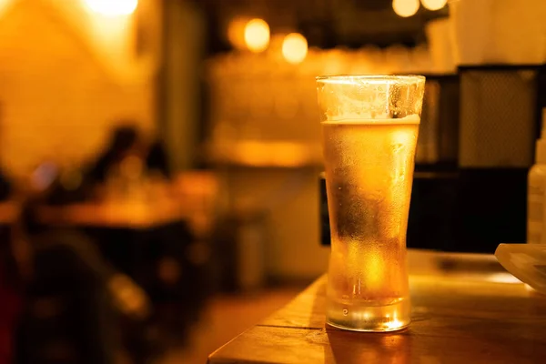 Glass of craft beer at restaurant and bar, Food and beverage