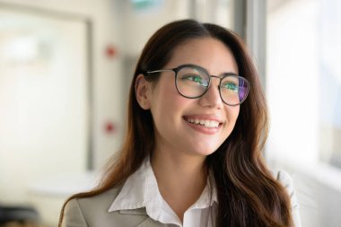 Confident businesswoman at office, Profession female manager working with happiness, High quality photo