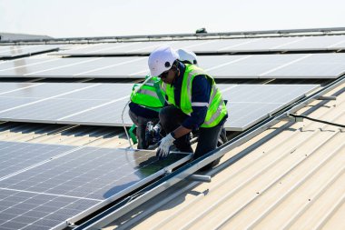 Professional engineer technician with safety helmet checking system. High quality photo