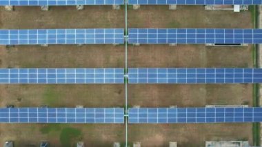Solar panels in solar power station at solar cell farm, Green energy from sun, Ecology solar power in field, Electrical innovation from nature environment