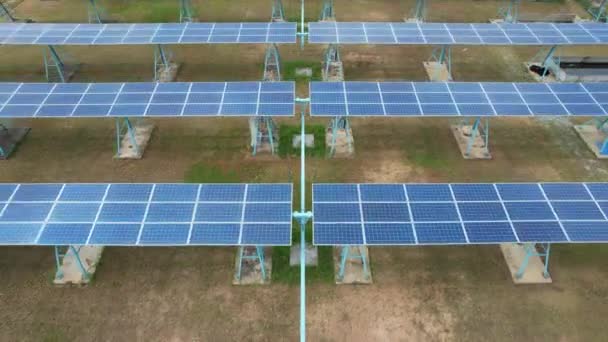 Painéis Solares Central Energia Solar Fazenda Células Solares Energia Verde — Vídeo de Stock