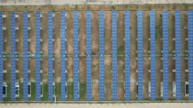 Solar panels in solar power station at solar cell farm, Green energy from sun, Ecology solar power in field, Electrical innovation from nature environment