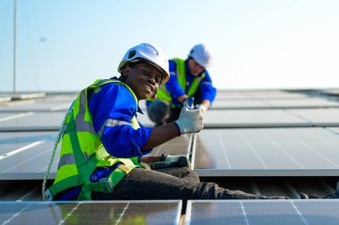 Professional engineer technician with safety helmet checking system. High quality photo