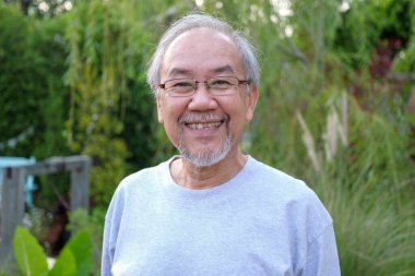 Strong senior, Senior portrait, Happy senior man looking camera, Smiling portrait of grandfather looking camera