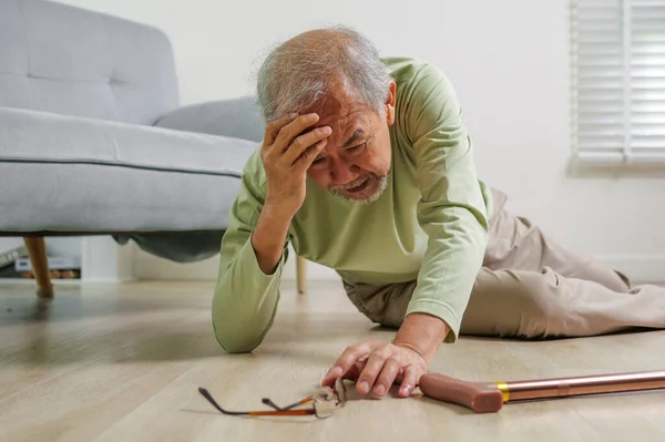 Senior Slip Fall Elderly People Accident Slip Fall Unconscious People — Fotografia de Stock