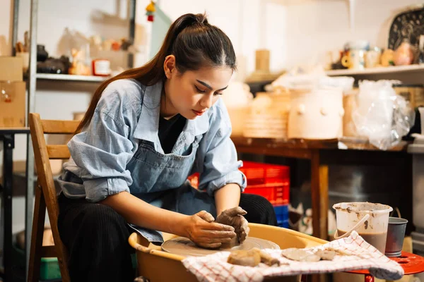Professional People Hand Made Craft Potter Making Jug Clay Potters — Fotografia de Stock