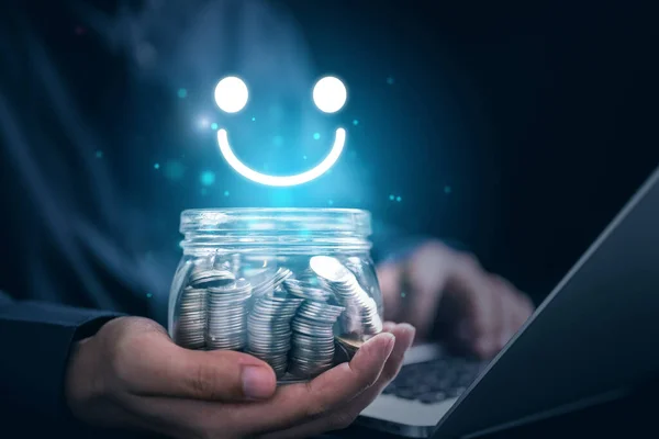 Best Security Money Saving Smiling Happy Money Saving Bank High — Stock Photo, Image