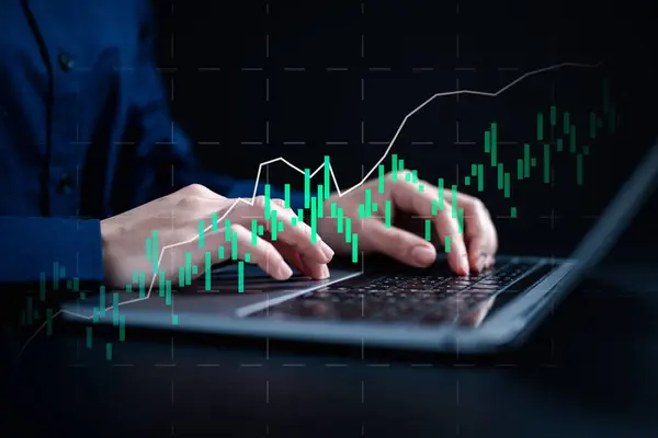 Datový Vědec Analyzoval Pro Identifikaci Trendů Vzorců Finanční Analytik Poskytl — Stock fotografie