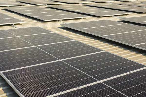 Блакитні Фотоелектричні Сонячні Панелі Даху Фермі Сонячних Батарей Чиста Екологічна — стокове фото