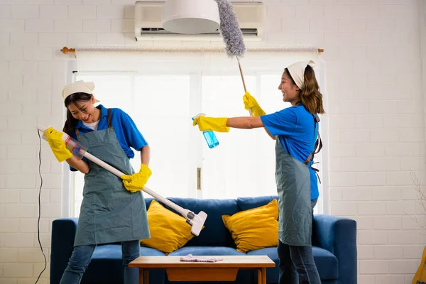 Couple Ménage Personnel Nettoyage Maison Service Ménage Nettoyage Les Gens — Photo