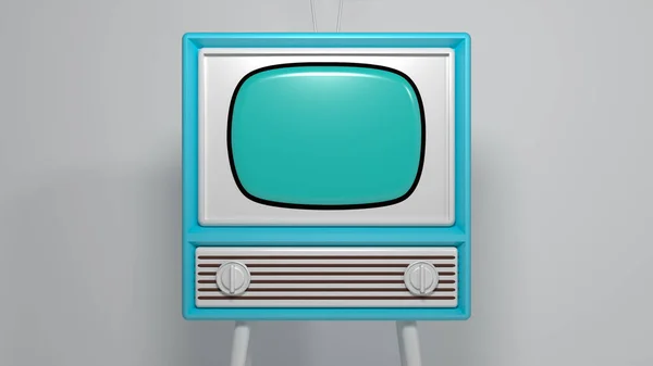 Vista Primer Plano Televisión Vintage Renderizado —  Fotos de Stock