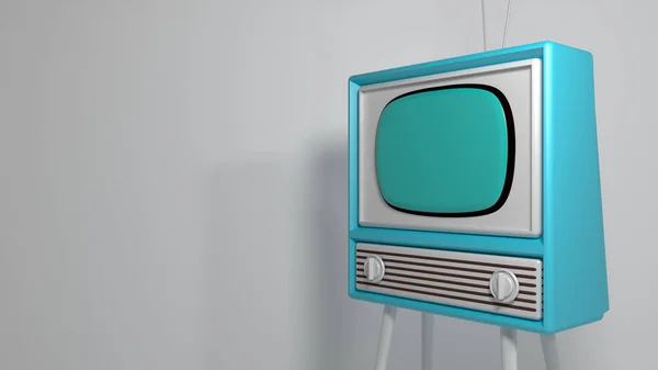 Vintage Television Side Angle View Rendering — Stock Photo, Image