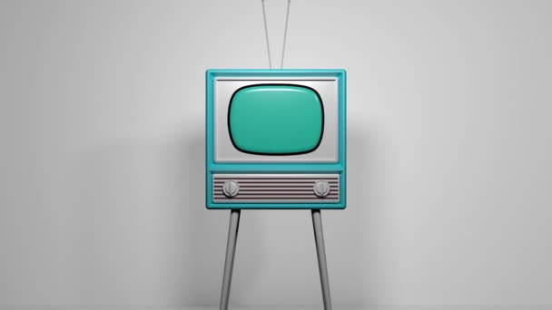 Ampliación Televisión Vintage Renderización — Vídeo de stock