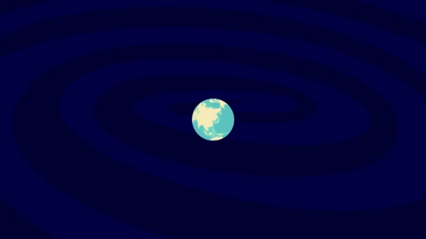 Zooming Plav Location Stylish World Globe — Vídeo de stock