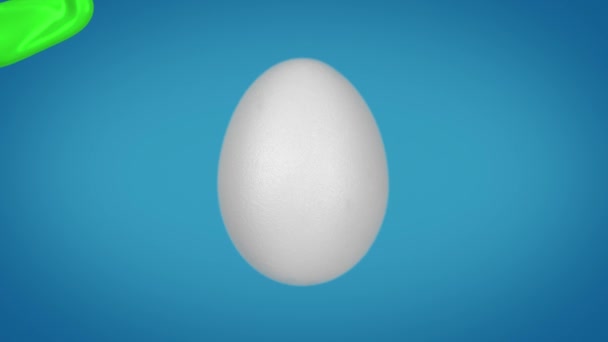 Paskalya Yumurtası Boyalı Kireç Yeşili Yazan — Stok video