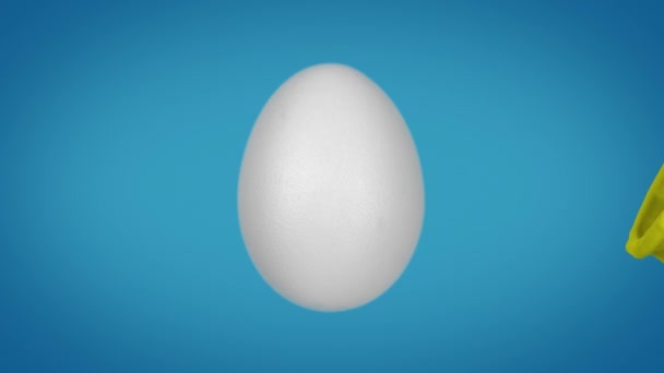 Paskalya Yumurtası Sarısı Boyalı Boya Sıçratma Yavaş Hareket Hayalet Esnek — Stok video