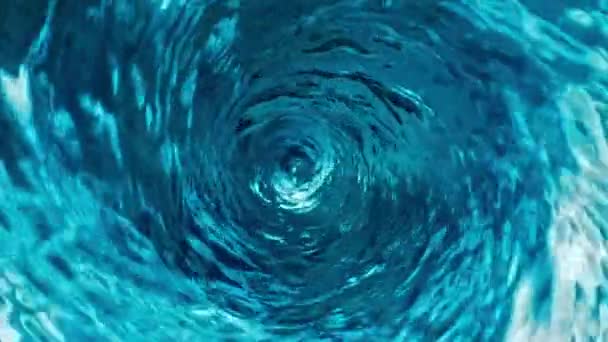 Water Vortex Swirling Anticlockwise Slow Motion Top View — Stock Video