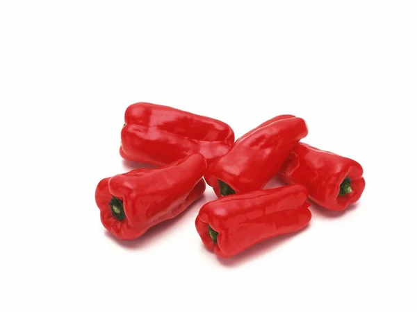 Röd Paprika Isolerad Vitt — Stockfoto
