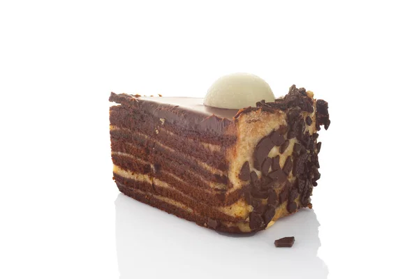 piece of cake with circle on white background. High quality photo