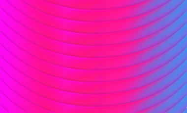 Pembe ve mavi kıvrımlı çizgileri olan soyut bir arkaplan. 3d resimleme