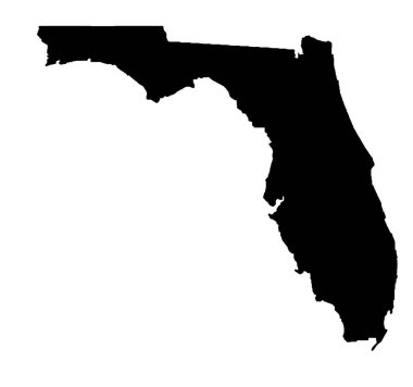 Florida Eyaleti. Beyaz üzerine siyah arkaplan.