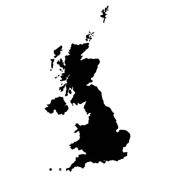 United Kingdom Black Map White Background — Stock Photo, Image
