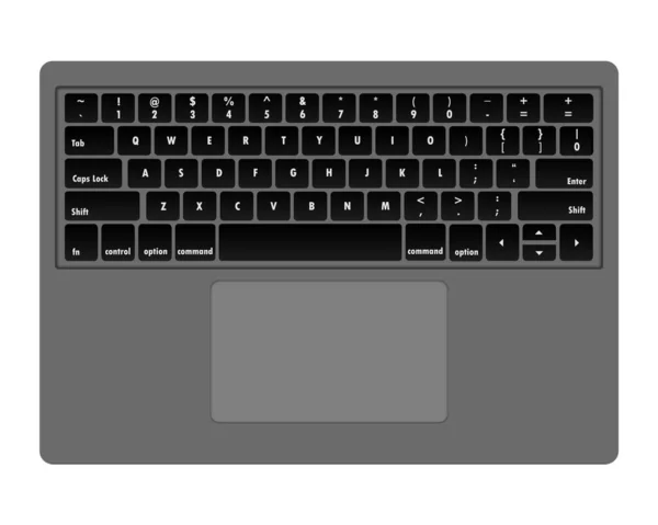 Siyah Klavye Dizüstü Bilgisayar Beyaz Arkaplan — Stok fotoğraf