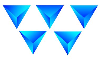 Elmas üçgen gradyanı açık mavi beyaz arkaplan. Beyaz arkaplanda mavi çokgen üçgenler.