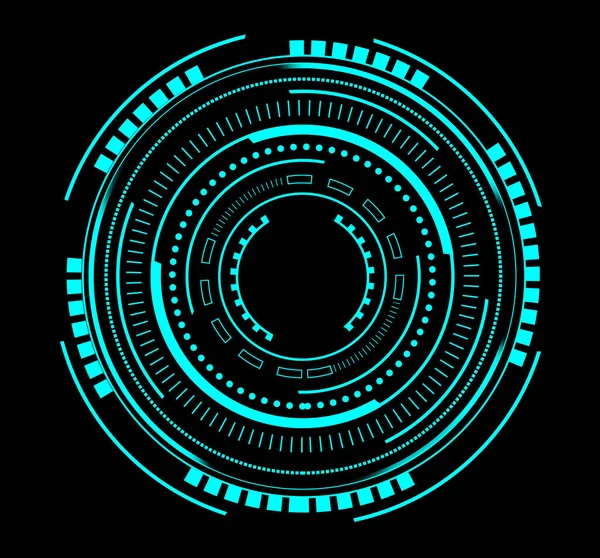 blue circle hud hologram technology abstract black background