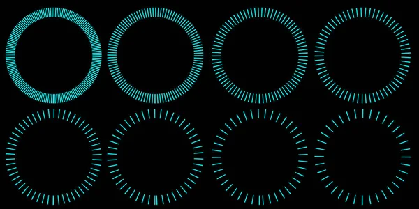 Conjunto Círculos Azules Sobre Fondo Negro Ilustración Para Diseño Círculo — Foto de Stock
