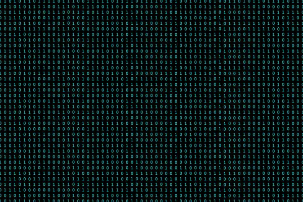 Código Binario Sobre Fondo Negro Concepto Tecnología Digital Bit Azul — Foto de Stock