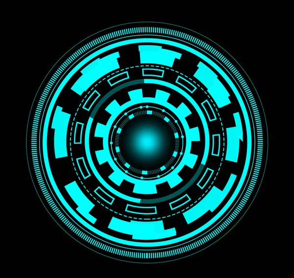 blue light abstract circle hologram technology