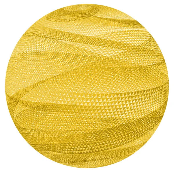 Abstract Yellow Sphere White Background Illustration Gold Orb Ball Circle — Stock Photo, Image