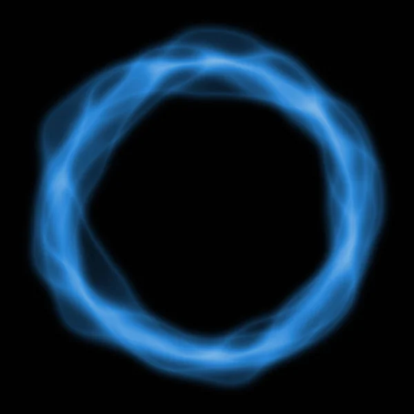 Circle of blue smoke on a black background. blue circle smoke black hole