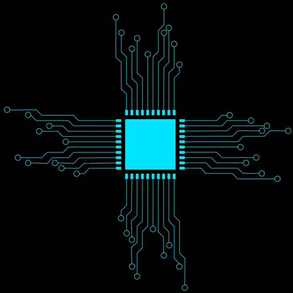 Placa Circuito Tecnologia Fundo Ícone Microchip — Fotografia de Stock