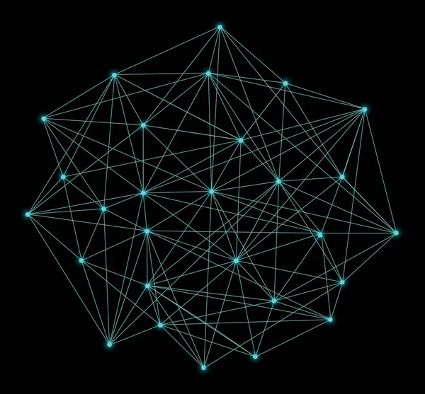 Liten Linje Punkt Nätverk Abstrakt Abstrakt Polygonal Utrymme Låg Poly — Stockfoto