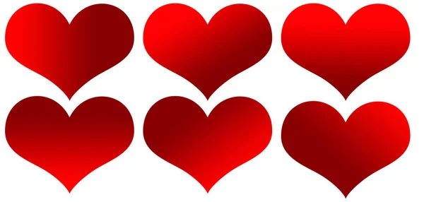 Rote Herzen Auf Weißem Hintergrund — Stockfoto