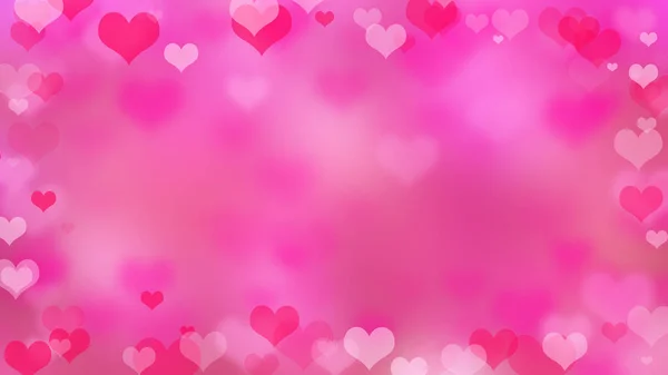 Roze Harten Bokeh Achtergrond Voor Valentijnsdag — Stockfoto