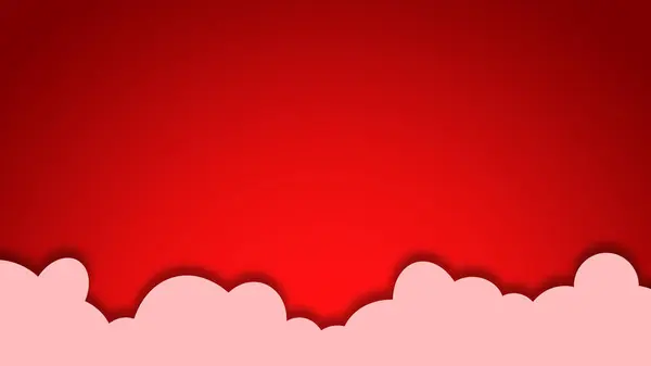 雲とあなたのテキストのための場所と赤の背景 — ストック写真