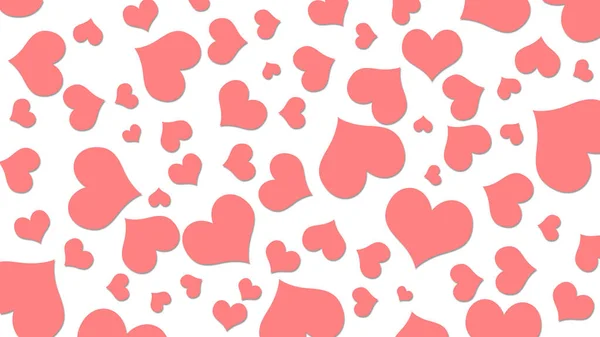 Vzor Bezešvé Růžové Srdce Bílém Podkladu — Stock fotografie
