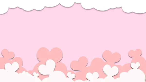 ピンク色のハートのバレンタインデーの背景 — ストック写真