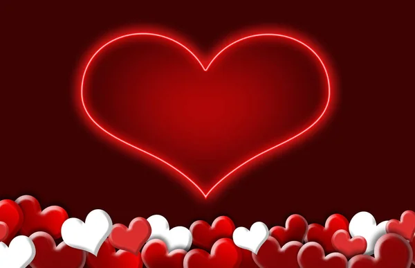 Valentýn Pozadí Červenými Srdci — Stock fotografie