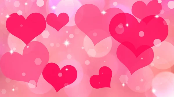 День Святого Валентина Фон Сердцами Боке Огни — стоковое фото