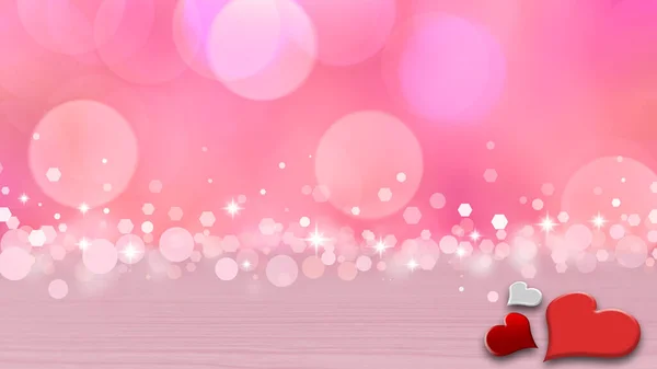 День Святого Валентина Фон Сердцами Боке Огни — стоковое фото