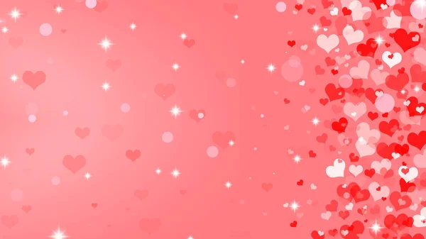 心と星のバレンタインデーの背景 — ストック写真