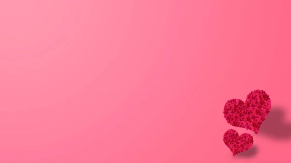 Fondo San Valentín Con Corazones Rosados Sobre Fondo Rosado — Foto de Stock