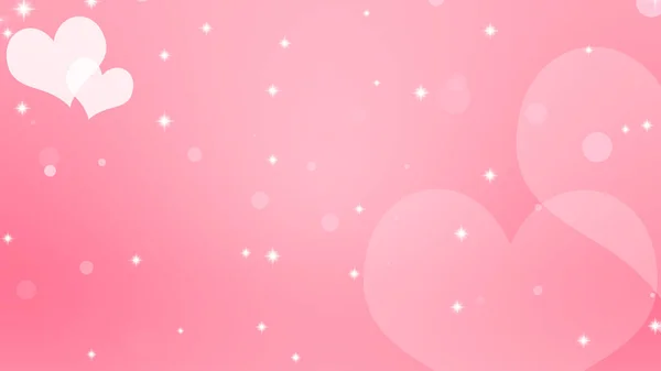 Pink background with hearts and stars.